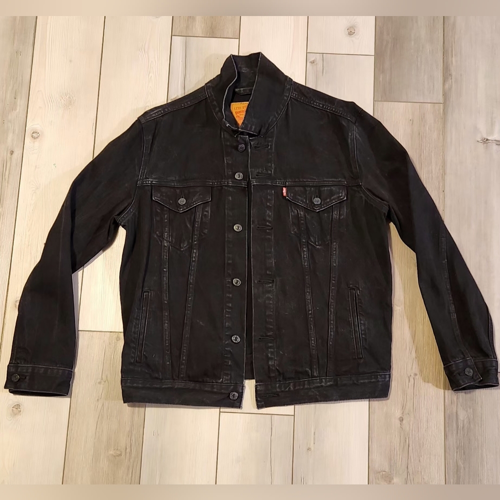 Men's Black Large Levi's® Trucker Button Denim Jacket